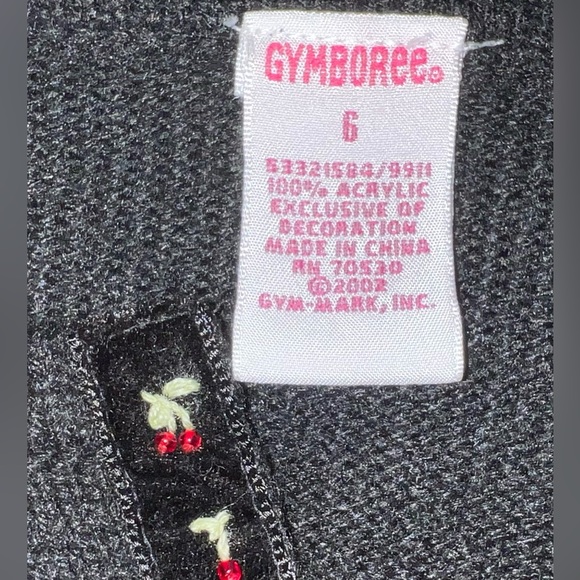 Gymboree Girls Vintage Size 6 Black cardigan sweater Cherry Ribbon Trim - Picture 2 of 2